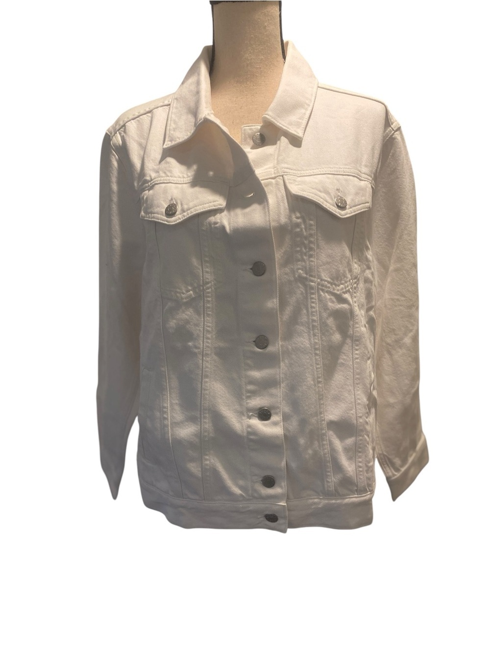 J. Crew Women’s White Denim Trucker Jacket New size medium